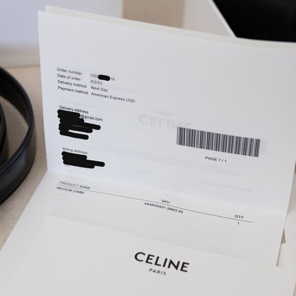 CELINE Medium Triomphe Belt in Taurillon Leather Size 95 - Picture 6 of 10